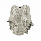 Tina | Dames Blouse - Elegante Stijl met V-Hals en Ruches Lichtbruin