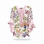 Tina | Dames Blouse - Elegante Stijl met V-Hals en Ruches Roze