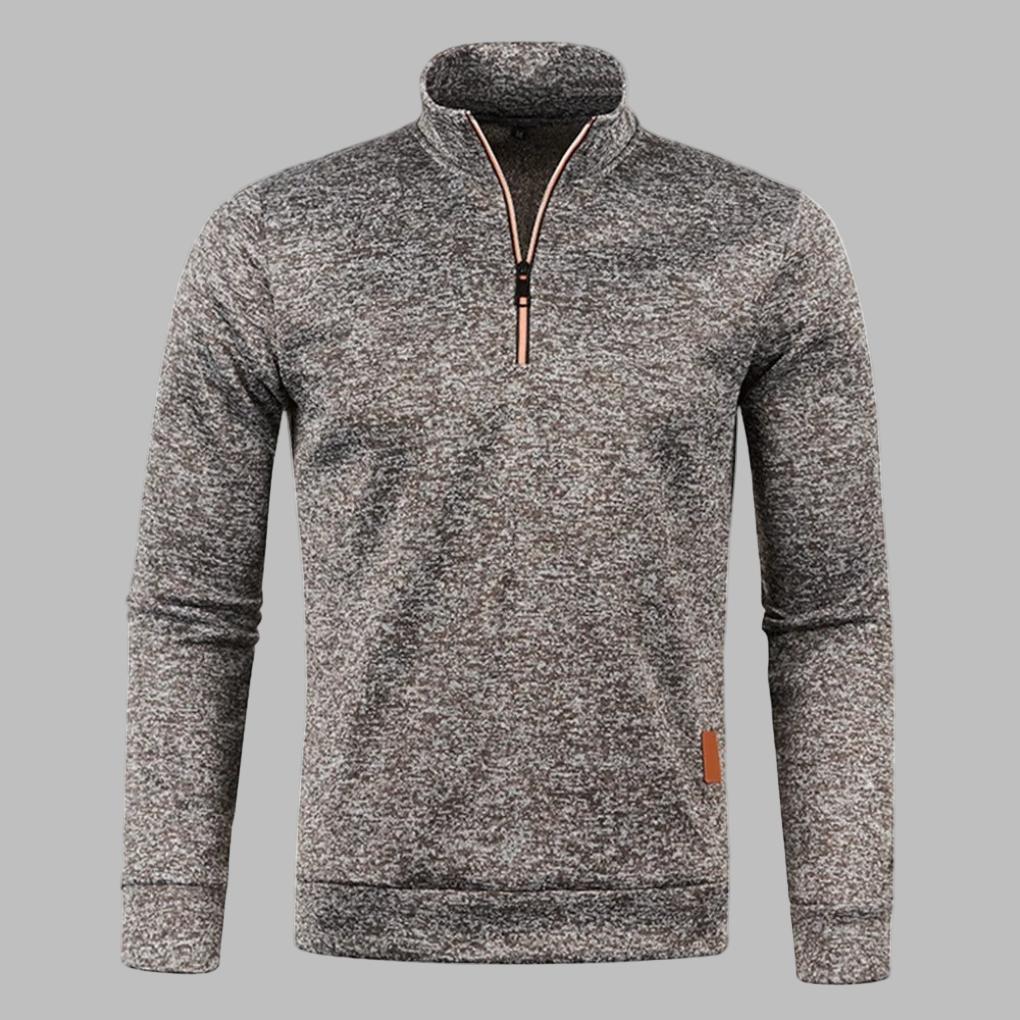 Trui Heren Zip-Up Taupe