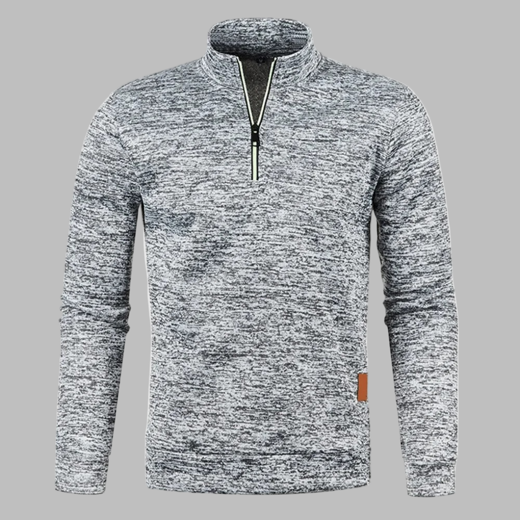 Trui Heren Zip-Up Lichtgrijs