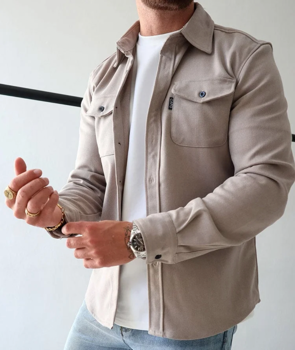 Nisyros | Stijlvol Heren Overshirt met Praktische Borstzakken - Casual Overhemdjack en Stevig Shacket met Knoopsluiting