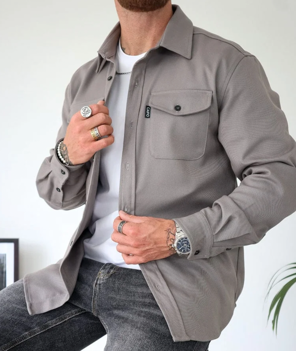 Nisyros | Stijlvol Heren Overshirt met Praktische Borstzakken - Casual Overhemdjack en Stevig Shacket met Knoopsluiting