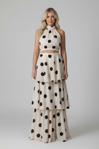 Chloe | Co-ord Set Dames - Polka Dot Halter Ruches
