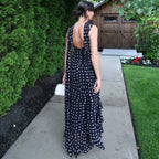Chloe | Maxi Jurk Dames - Polka Dots Halter Ruches