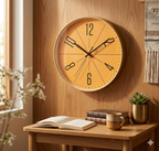 Unieke Wandklok met Nauwkeurige Kwartsbeweging - Scandinavisch Ontwerp Gouden frame