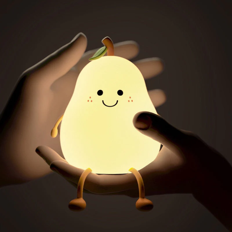 HappyPear | Nachtlampje Kind - Siliconen Peertje USB Dimbaar