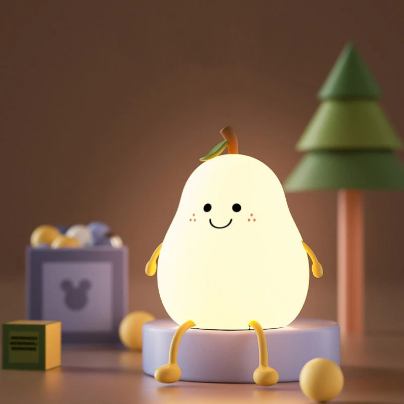 HappyPear | Nachtlampje Kind - Siliconen Peertje USB Dimbaar