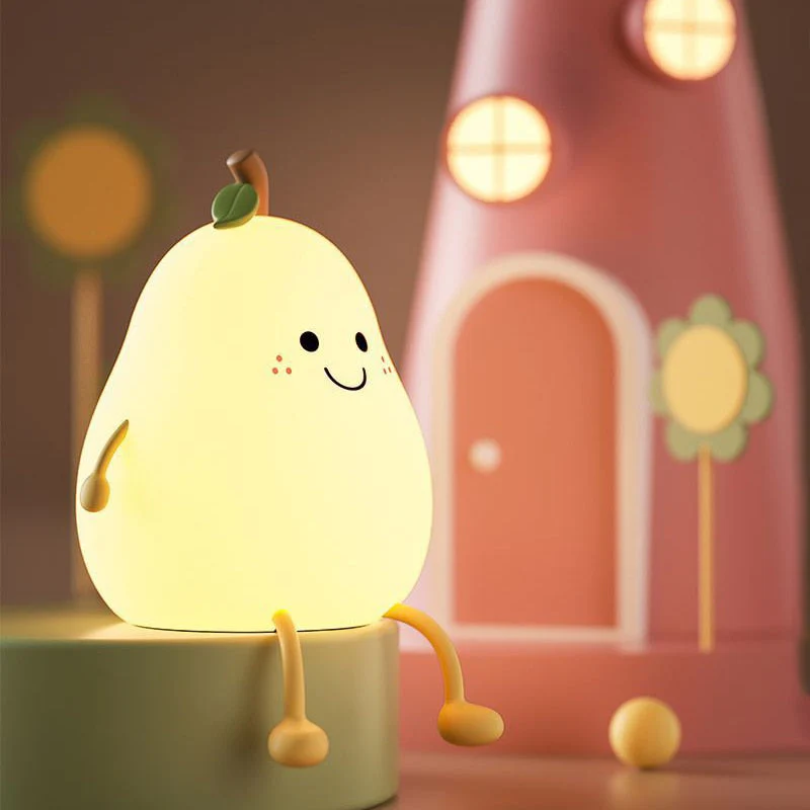 HappyPear | Nachtlampje Kind - Siliconen Peertje USB Dimbaar