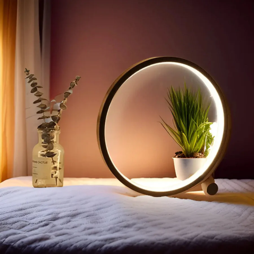 Dimbaar LED Nachtlampje – Ronde Design Tafellamp, Minimalistische Nachtkastlamp in Zwart of Wit – LumaCircle