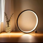 Dimbaar LED Nachtlampje – Ronde Design Tafellamp, Minimalistische Nachtkastlamp in Zwart of Wit – LumaCircle