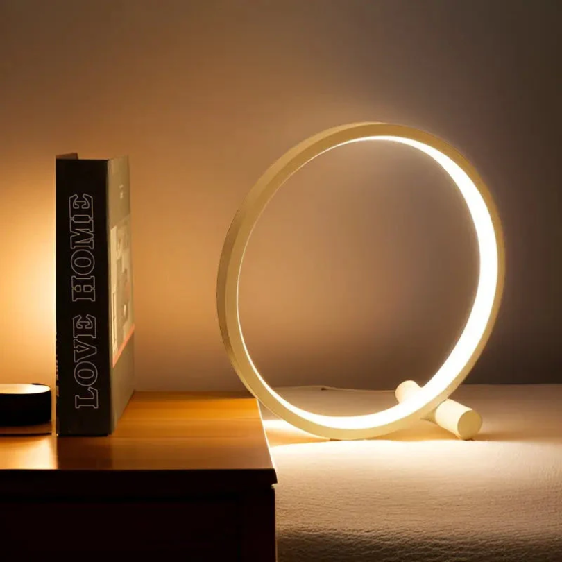 Dimbaar LED Nachtlampje – Ronde Design Tafellamp, Minimalistische Nachtkastlamp in Zwart of Wit – LumaCircle