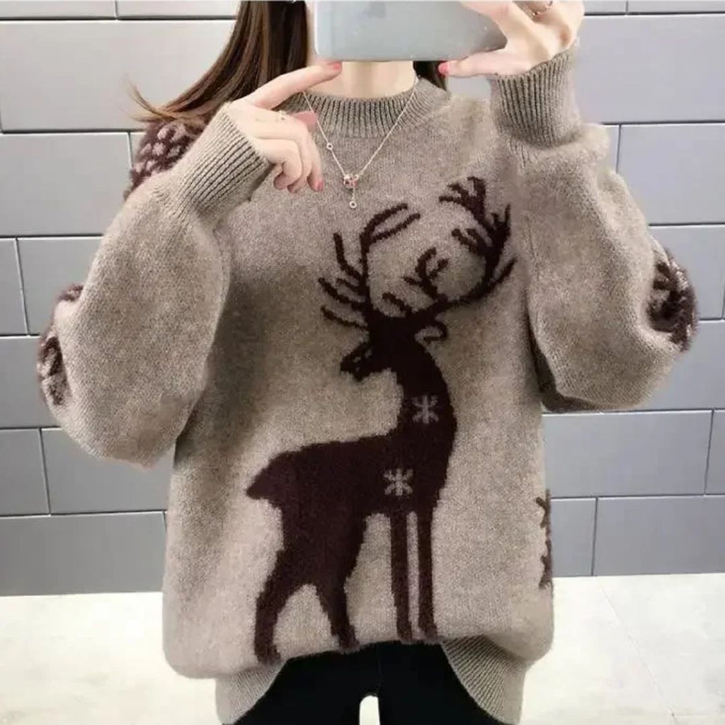 Amore | Kersttrui Dames - Stijlvolle Gebreide Wintertrui Warm