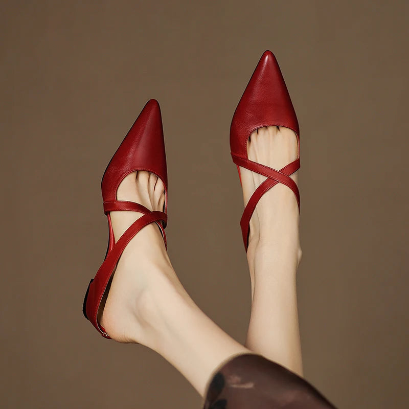 Velo | Dames Muiltjes - Echt Leer, Verhoogde Hak 3-5 cm, Chique Design