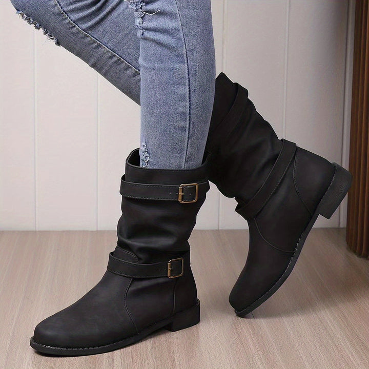 Enkellaarsjes Dames Vintage Western Zwart