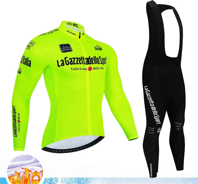 Calico | Winter Wielerset Heren Thermo | 20D Gelzadelpad, Ademend Wijnrood L