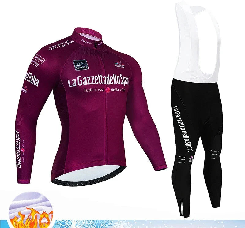 Calico | Winter Wielerset Heren Thermo | 20D Gelzadelpad, Ademend Donkerbordeaux S