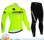 Calico | Winter Wielerset Heren Thermo | 20D Gelzadelpad, Ademend Neongroen 2 XL