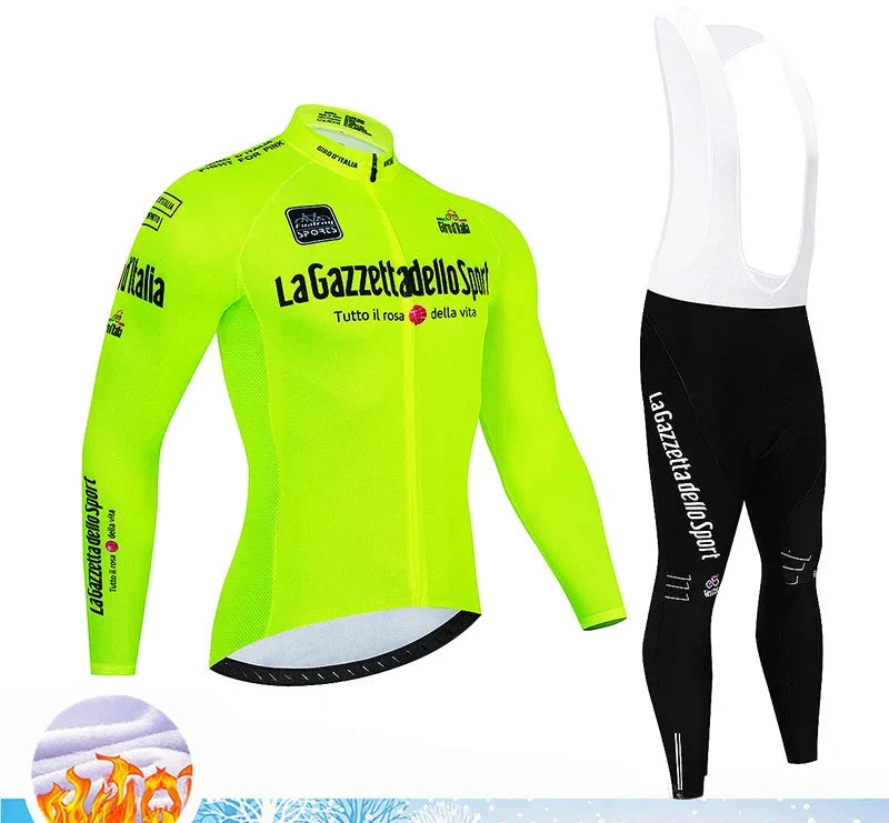Calico | Winter Wielerset Heren Thermo | 20D Gelzadelpad, Ademend Neongroen 2