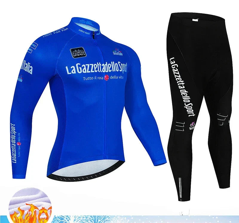 Calico | Winter Wielerset Heren Thermo | 20D Gelzadelpad, Ademend Zwart (lichte print) 2XL
