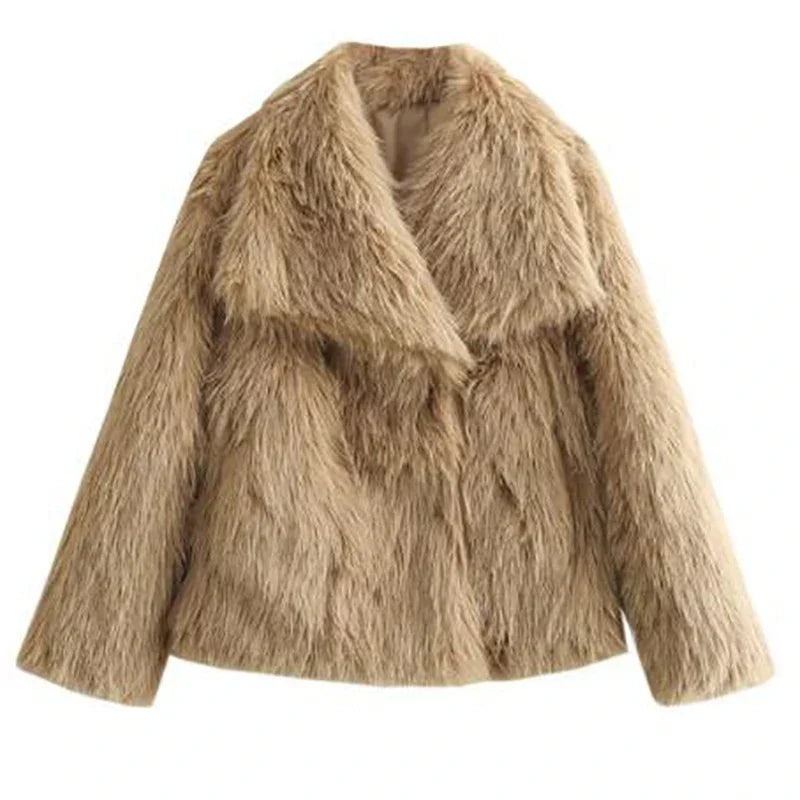 Inspire | Warm en Zacht Dames Kunstbont Winterjack - Korte Fluffy Faux Fur Jas met Kraag en Ritssluiting