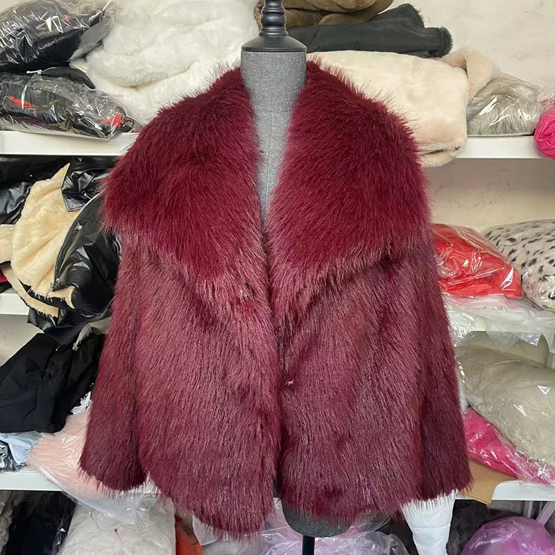 Inspire | Warm en Zacht Dames Kunstbont Winterjack - Korte Fluffy Faux Fur Jas met Kraag en Ritssluiting