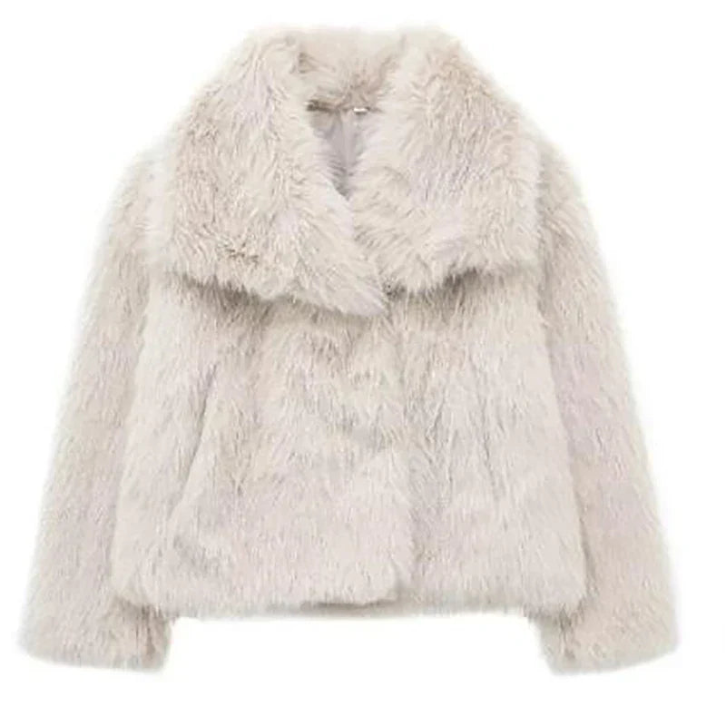 Inspire | Warm en Zacht Dames Kunstbont Winterjack - Korte Fluffy Faux Fur Jas met Kraag en Ritssluiting