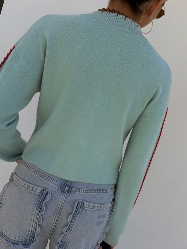 Tasana | Uniek Dames Gebreid Vest met Octopus Patroon - Vintage Jacquard Cardigan met Zee Motief en Knoopsluiting