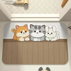 Zachte Vloermat met Cartoon Ontwerp – Antislip Huisdieren Mix