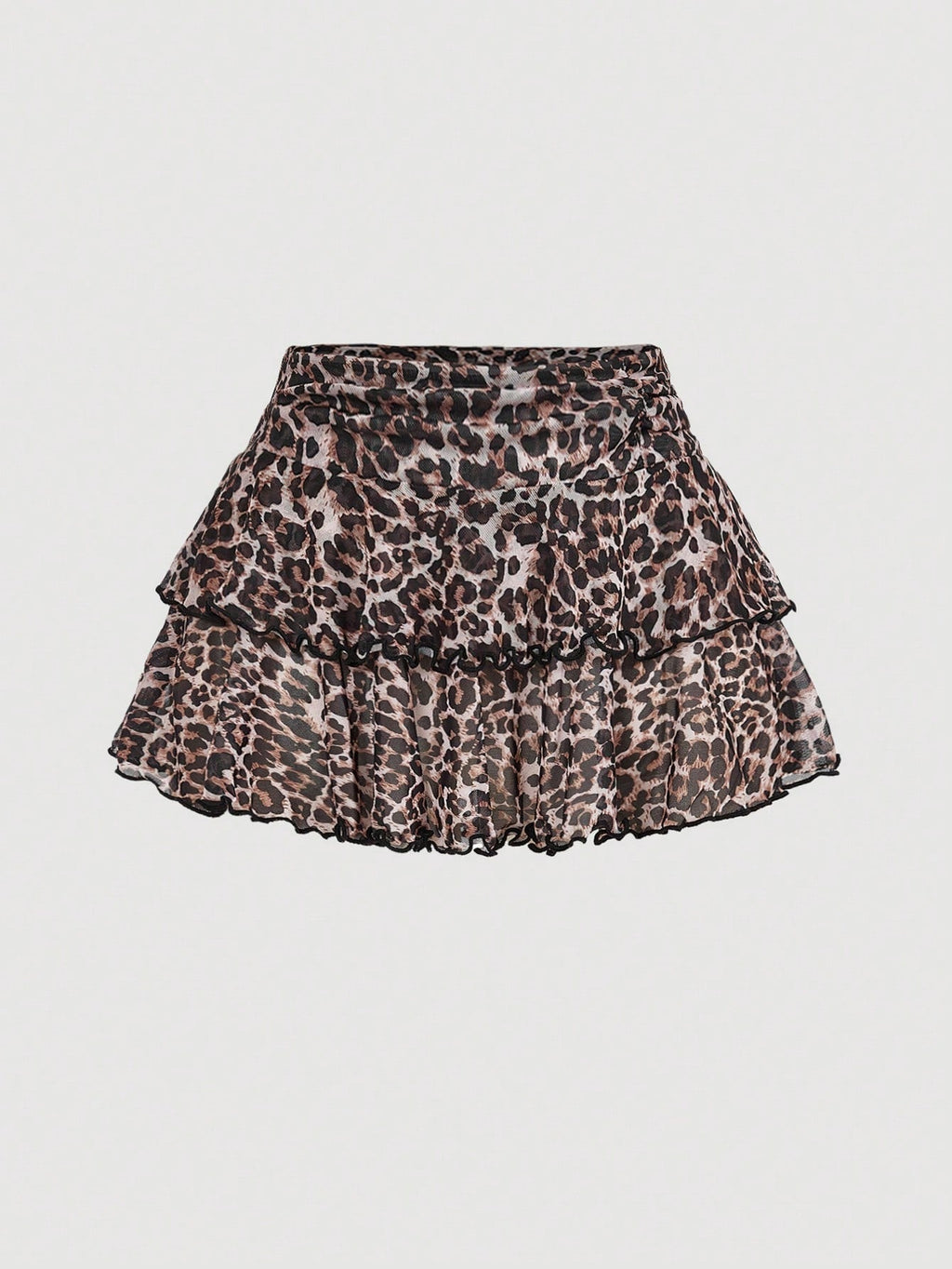 Thalia | Rok Dames - Luipaardprint - Ruches