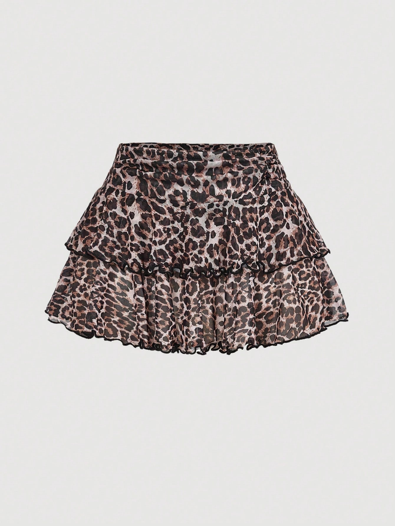 Thalia | Rok Dames - Luipaardprint - Ruches