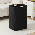 Zwarte Opvouwbare Wasmand – Duurzaam Linnen Met Handvatten Voor Gebruiksgemak Zwart 35x45x65 cm