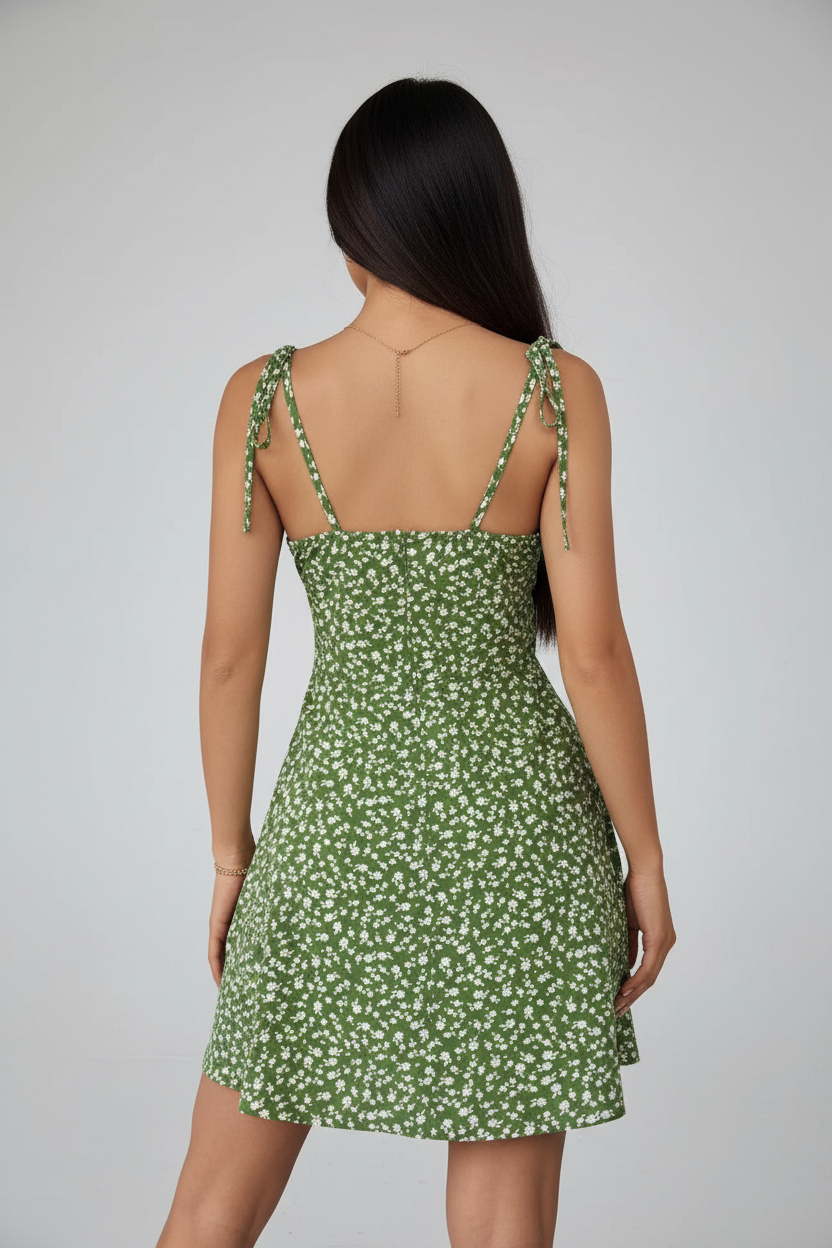Maya | Mini Jurk Dames - Bloemenprint Spaghettibandjes
