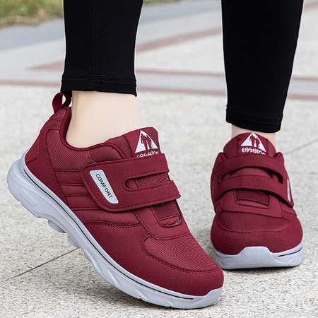 Comfortabele Hardloopschoenen met Klittenband – Sneakers met Klittenbandsluiting voor Dames & Heren, Ademend, Makkelijk Aan – EasyStride Rood