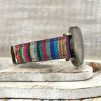 Amore Vintage Dameshorloge met Regenboog Patroon en Gevlochten Band
