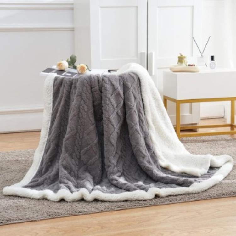 Duvet Sherpa Verzwaringsdeken 150x200cm Grijs Tweepersoons – Warme Fleece Deken, Bedsprei, Zwaartedeken, Winter Slaapkamer