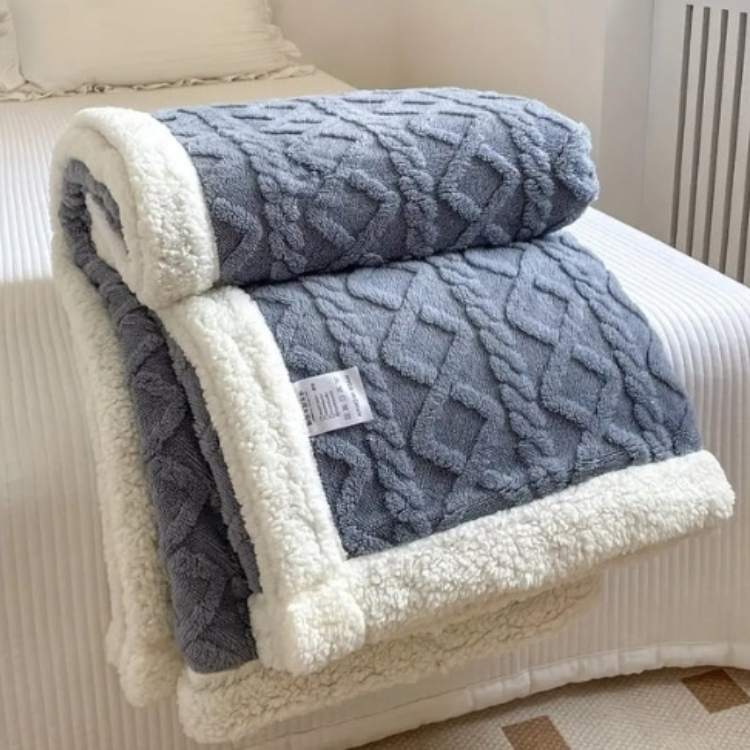 Duvet Sherpa Verzwaringsdeken 150x200cm Grijs Tweepersoons – Warme Fleece Deken, Bedsprei, Zwaartedeken, Winter Slaapkamer Blauw