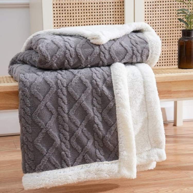 Duvet Sherpa Verzwaringsdeken 150x200cm Grijs Tweepersoons – Warme Fleece Deken, Bedsprei, Zwaartedeken, Winter Slaapkamer Grijs