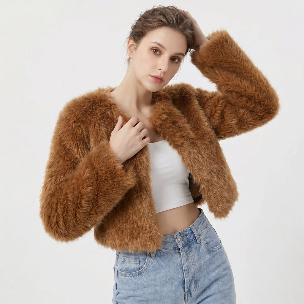 Amore | Dames Kort Faux Fur Jack - Zacht Kunstbont Vest