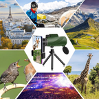 Compacte Monoculair met HD-Lens – Lichtgewicht Verrekijker met Smartphone Adapter voor Wandelen, Vogels Kijken & Sport