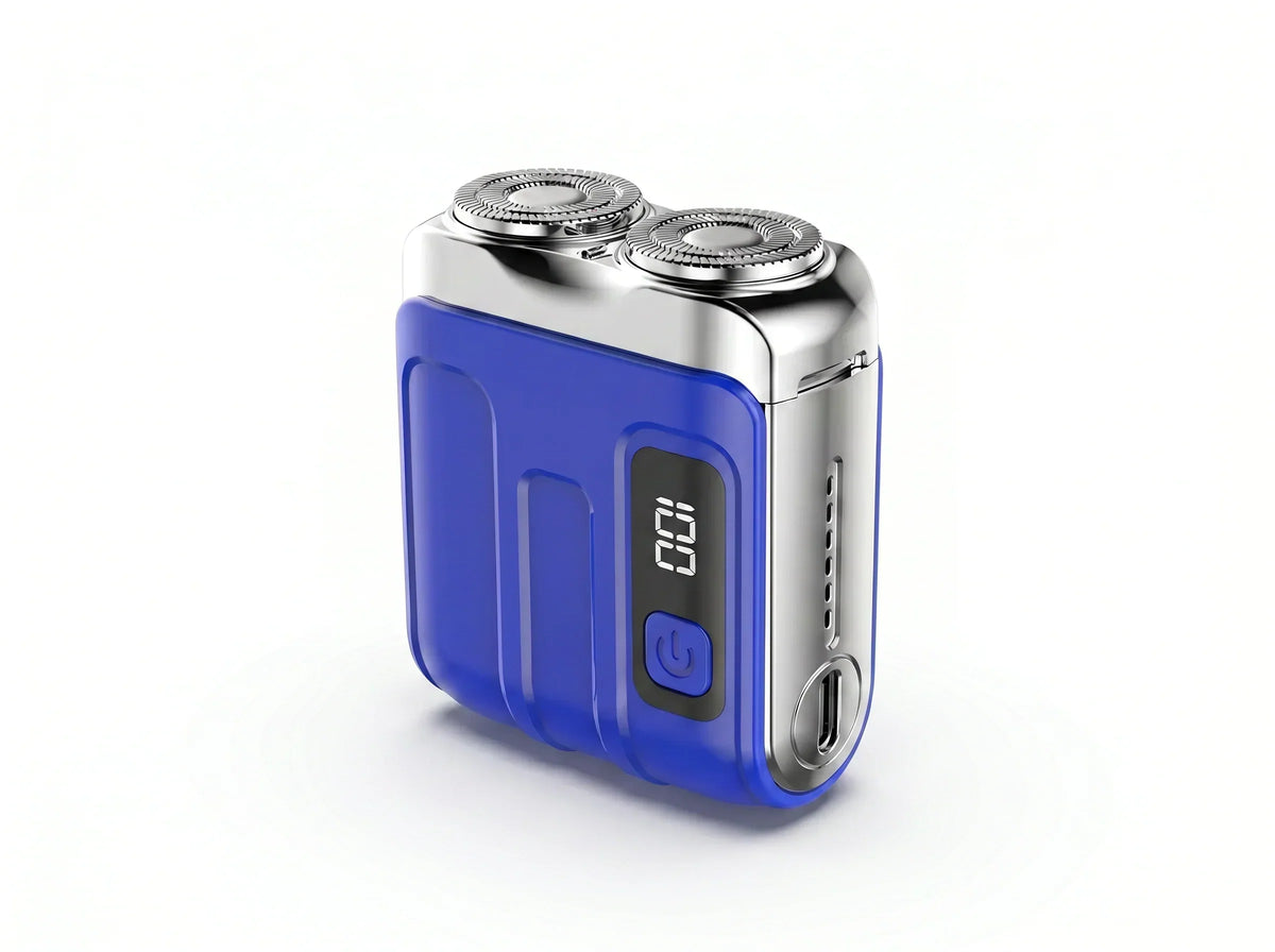 Pocket Shaver – Draagbaar elektrisch scheerapparaat voor een gladde scheerbeurt, waar je ook bent Blauw