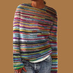 Flōre | Kleurrijke Damestrui met Grofgebreid Design - Zachte Gebreide Oversized Dames Pullover met Ronde Hals & Comfortabele Pasvorm voor Winter & Najaar