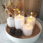 SerenityGlow | Vlamloze Kaarsenset - Set van 3 LED Kaarsen Echte Was & Timer