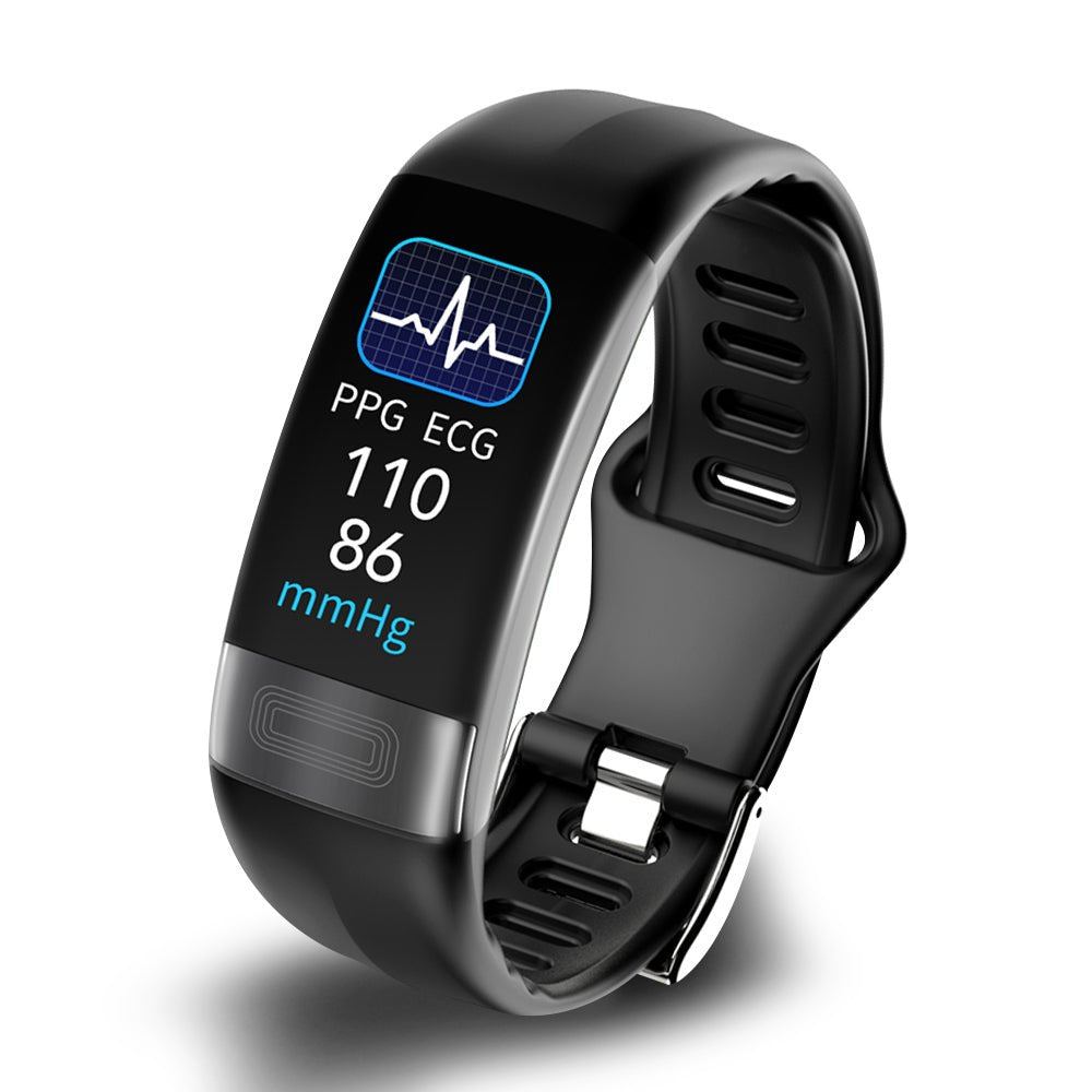 FDA-goedgekeurde Smartband: Bloeddruk, ECG, Hartslag, SpO2 & Slaaptracker Zwart