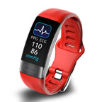 FDA-goedgekeurde Smartband: Bloeddruk, ECG, Hartslag, SpO2 & Slaaptracker Rood