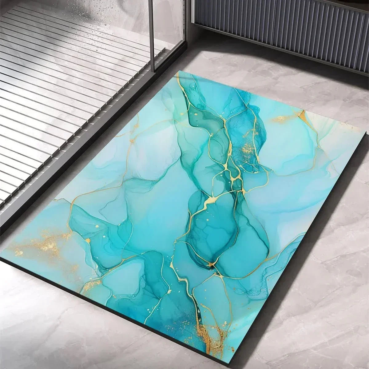 Diatomeeënaarde Badmat – Sneldrogende Antislip Douchemat in Modern Scandinavisch Design, 9 Kleuren, 4 Maten Wit, Geel & Blauw