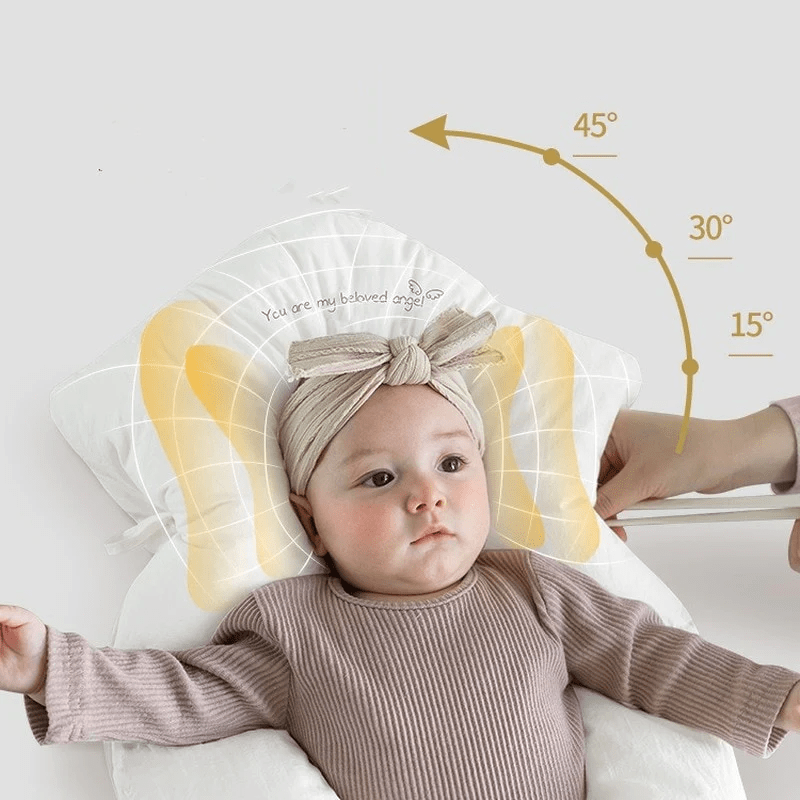 DreamNest | Hypoallergeen Baby-Slaapkussen - Ergonomisch Ademend Hoofdkussen tegen Plagiocefalie (Afplatting) met Wasbare Biologische Katoenen Hoes