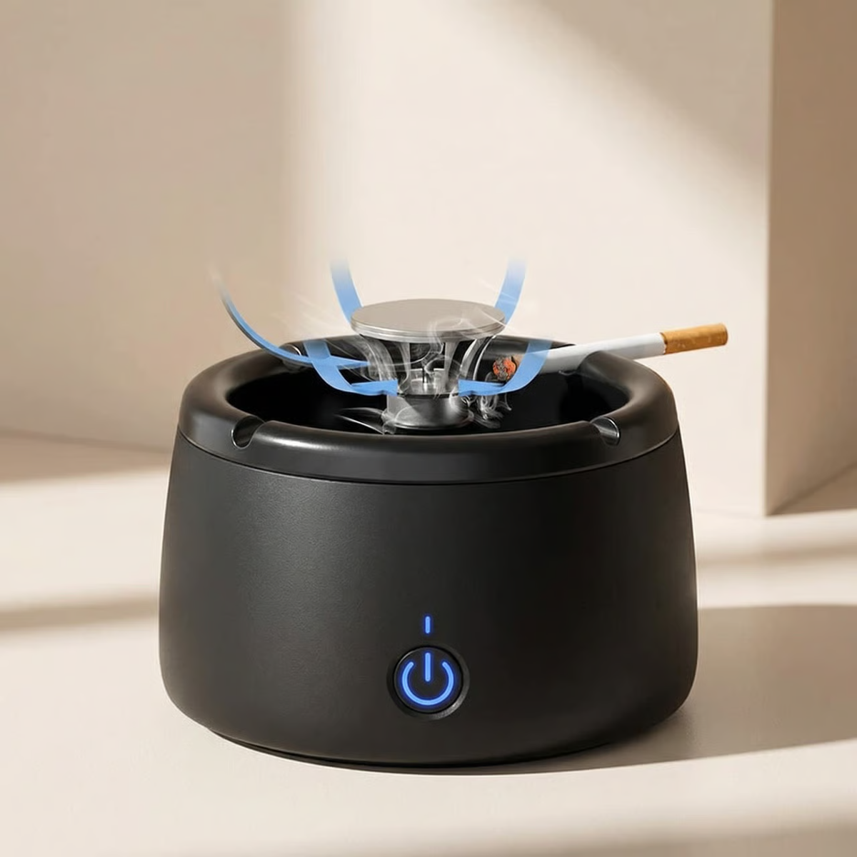 Rookvrije Asbak met Luchtreiniger – Elektrisch, Actief Koolfilter, USB Oplaadbaar, Stil onder 30dB – voor Thuis, Kantoor & Auto