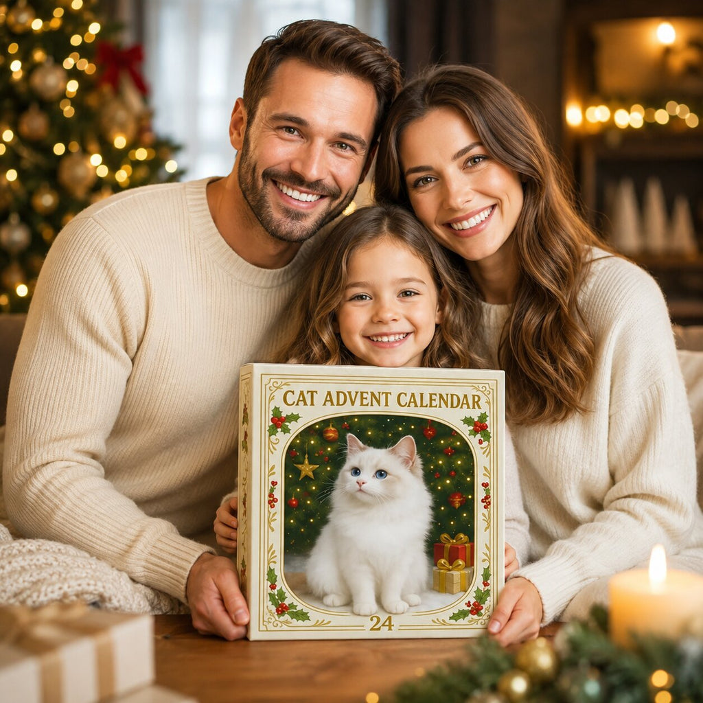 Adventskalender voor Kattenliefhebbers 2026 – 24 Kattenfiguurtjes in Kerstthema, Cadeau voor Kattenfans
