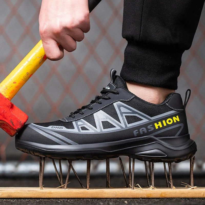 Brede Veiligheidsschoenen voor Heren – S3 Werkschoenen met Extra Brede Stalen Neus, Waterafstotend, Antislip – MaxGuard S3