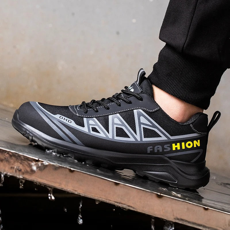 Brede Veiligheidsschoenen voor Heren – S3 Werkschoenen met Extra Brede Stalen Neus, Waterafstotend, Antislip – MaxGuard S3